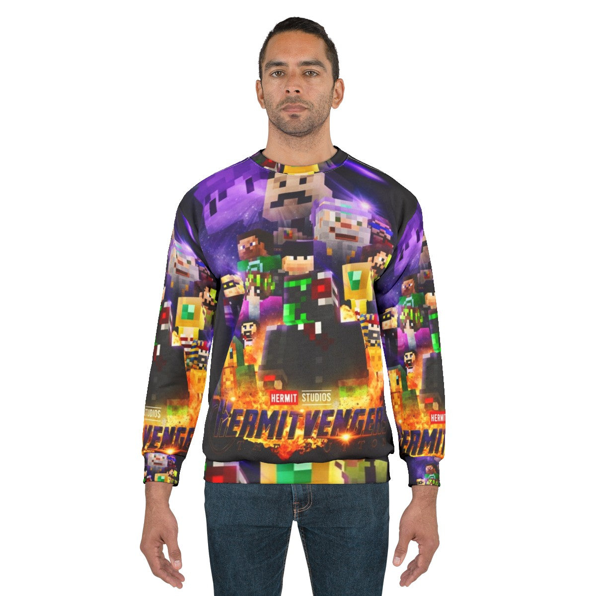 Hermitcraft and Avengers inspired minecraft sweatshirt - men