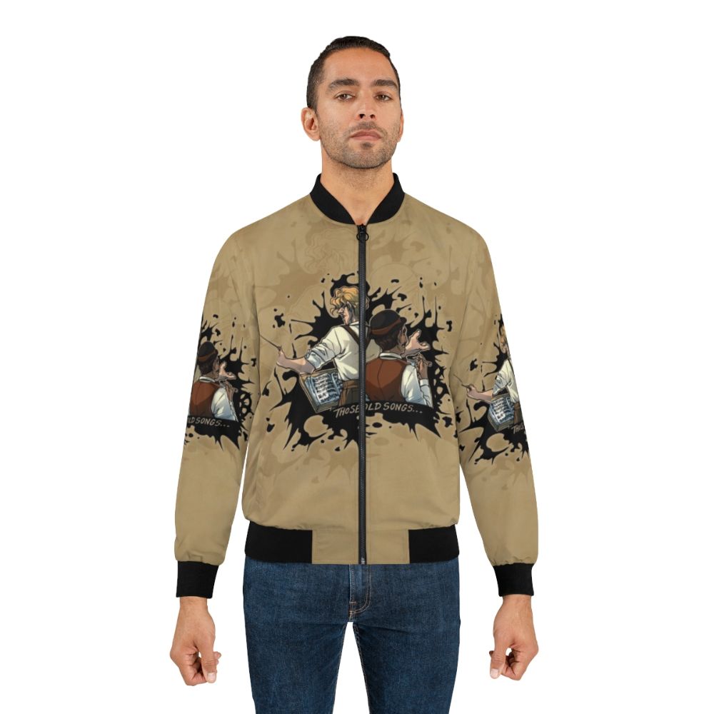 Vintage ink splatter design on a bomber jacket - Lifestyle