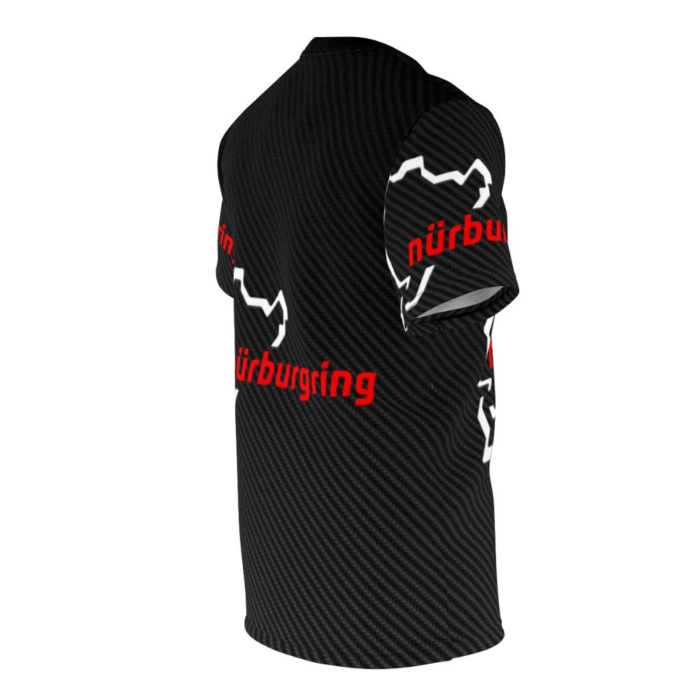 Carbon fiber inspired Nürburgring racing circuit AOP t-shirt - men right