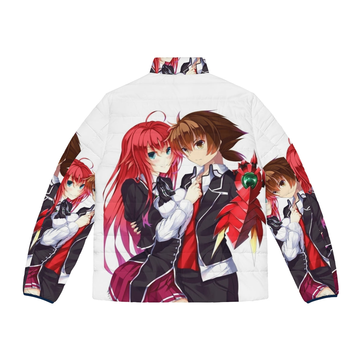 High School DxD Anime Puffer Jacket with Kawaii Design - Back