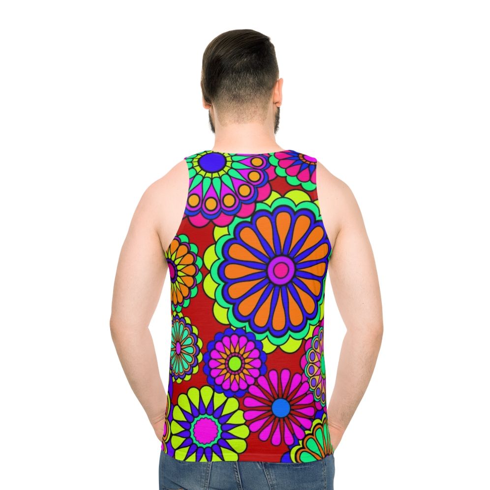 Retro Flower Power Hippie Tank Top - men back