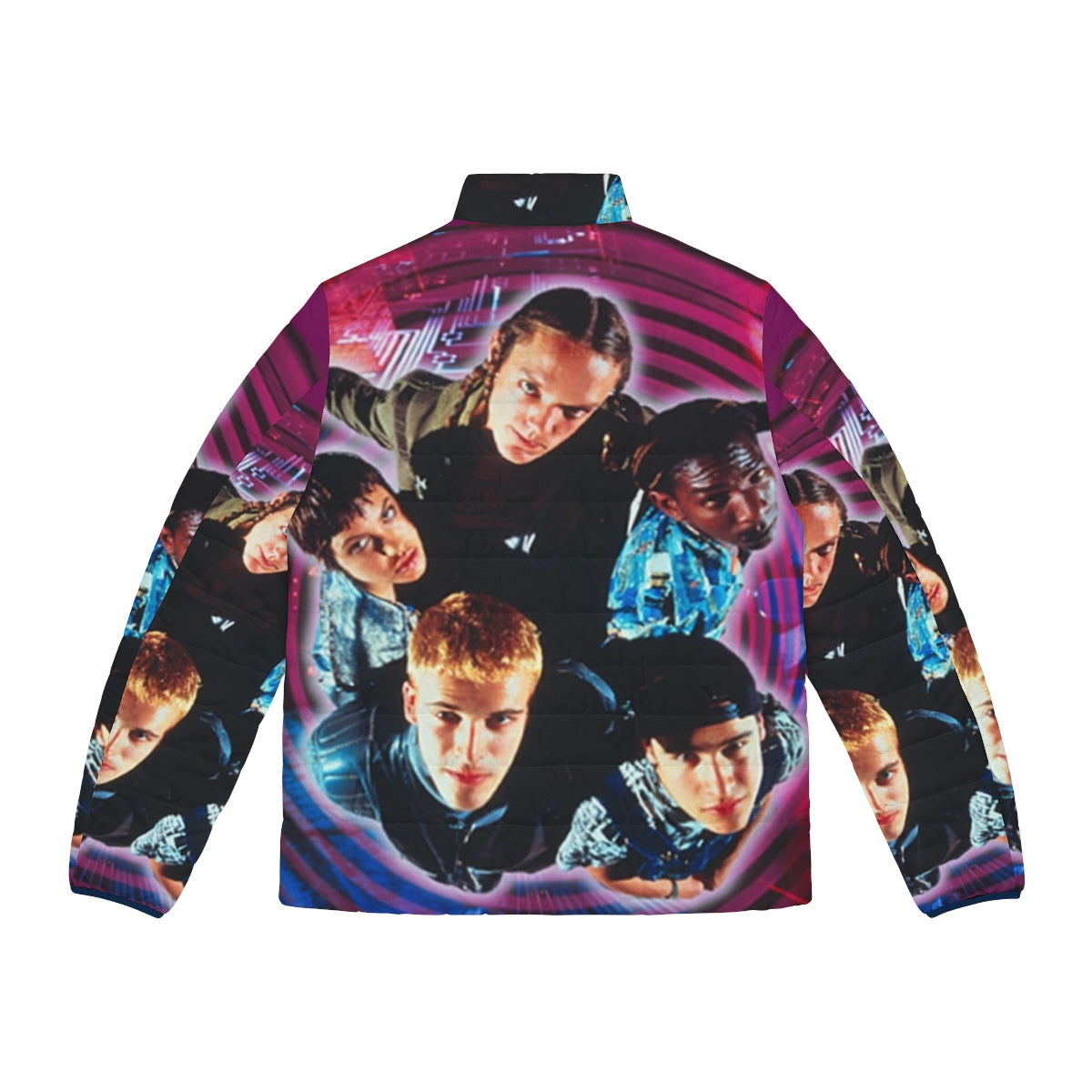 Hacker inspired puffer jacket, featuring a 90s cult classic movie design - Back