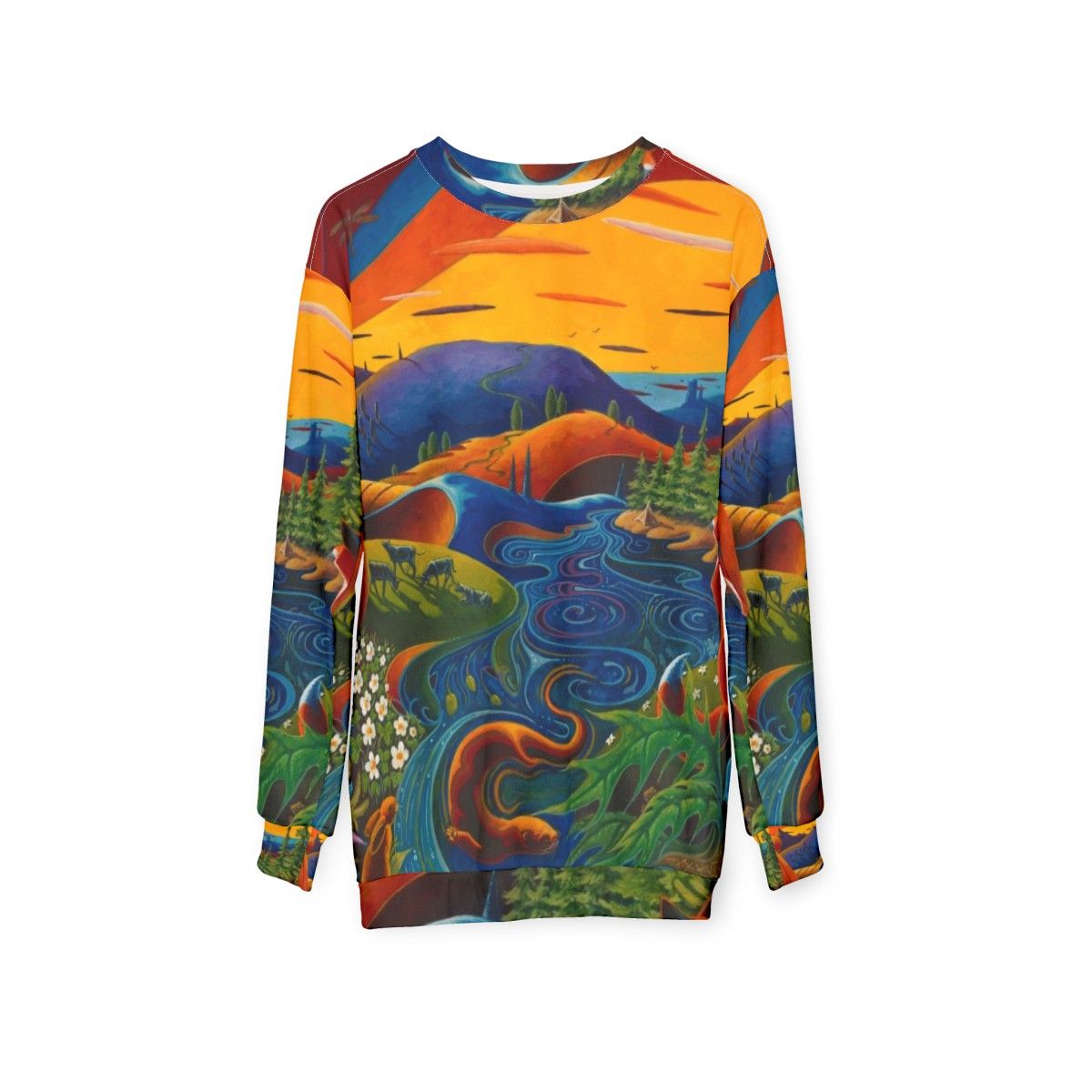 Cozy Scotland Landscape Sweatshirt - hanging