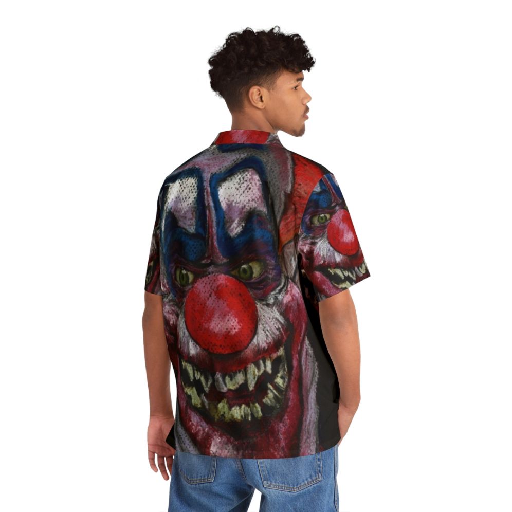 Killer clown horror Hawaiian shirt with alien pastel artwork - People Back