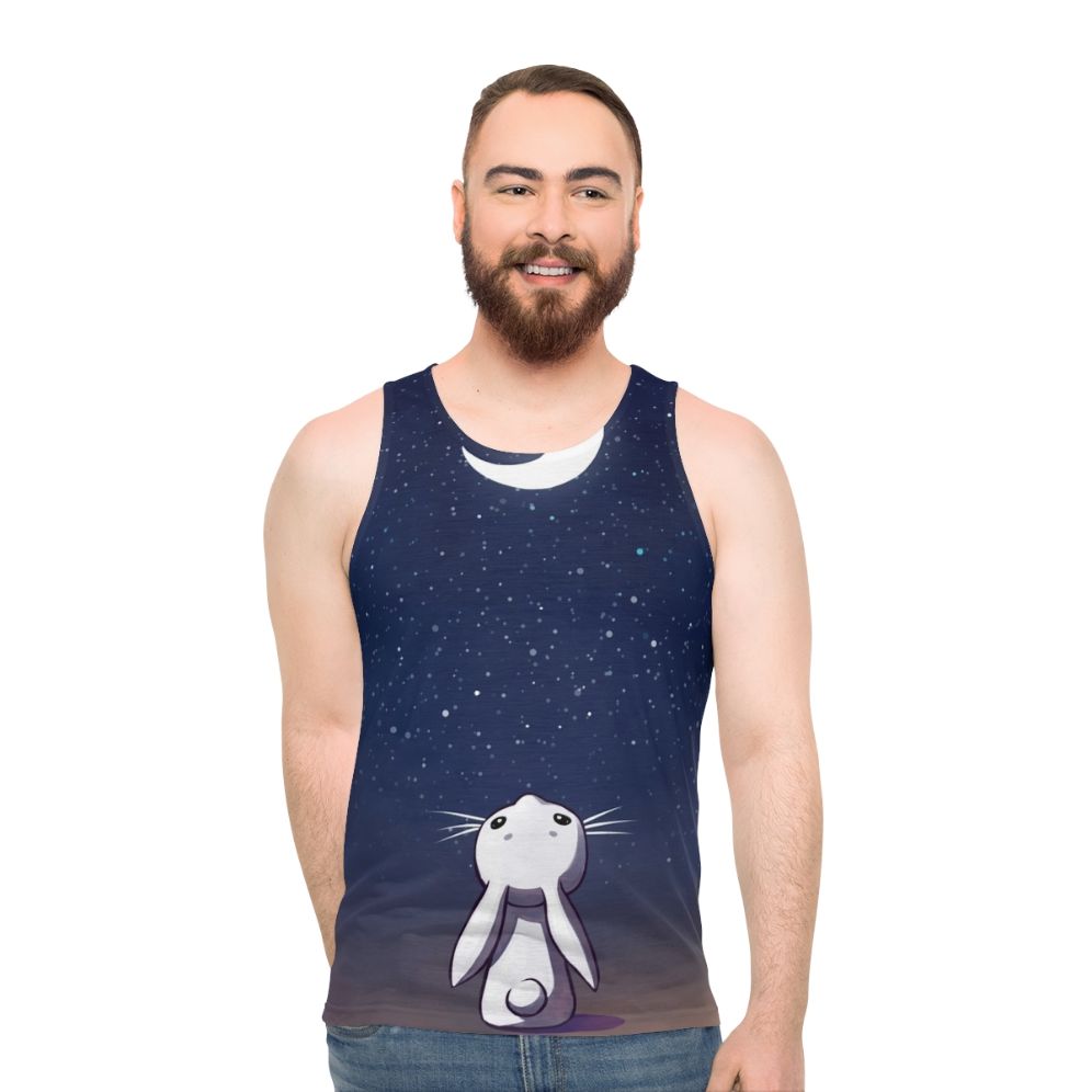 Magical moon bunny unisex fantasy tank top - men