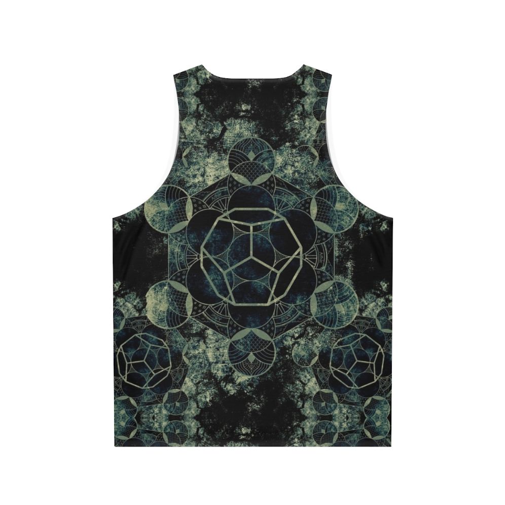 Sacred geometry mandala design on unisex tank top - Back