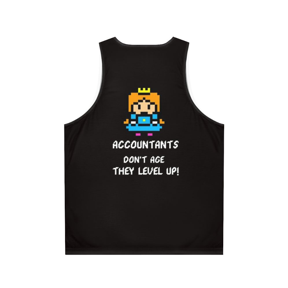 Accountants Level Up Unisex 8-Bit Tank Top - Back