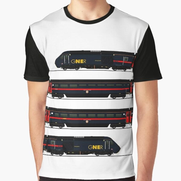 GNER HST Class 43 Locomotive graphic printed on a t-shirt