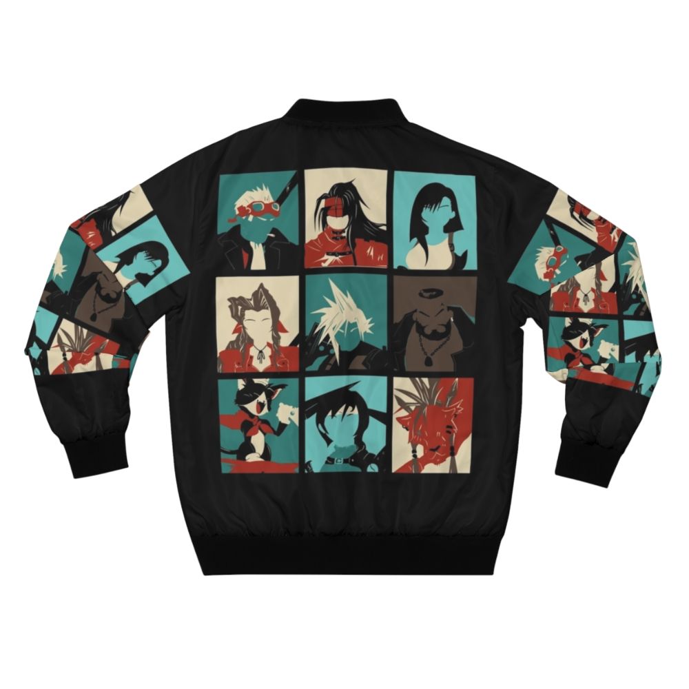 A bomber jacket featuring characters and imagery from the beloved Final Fantasy VII game. - Back