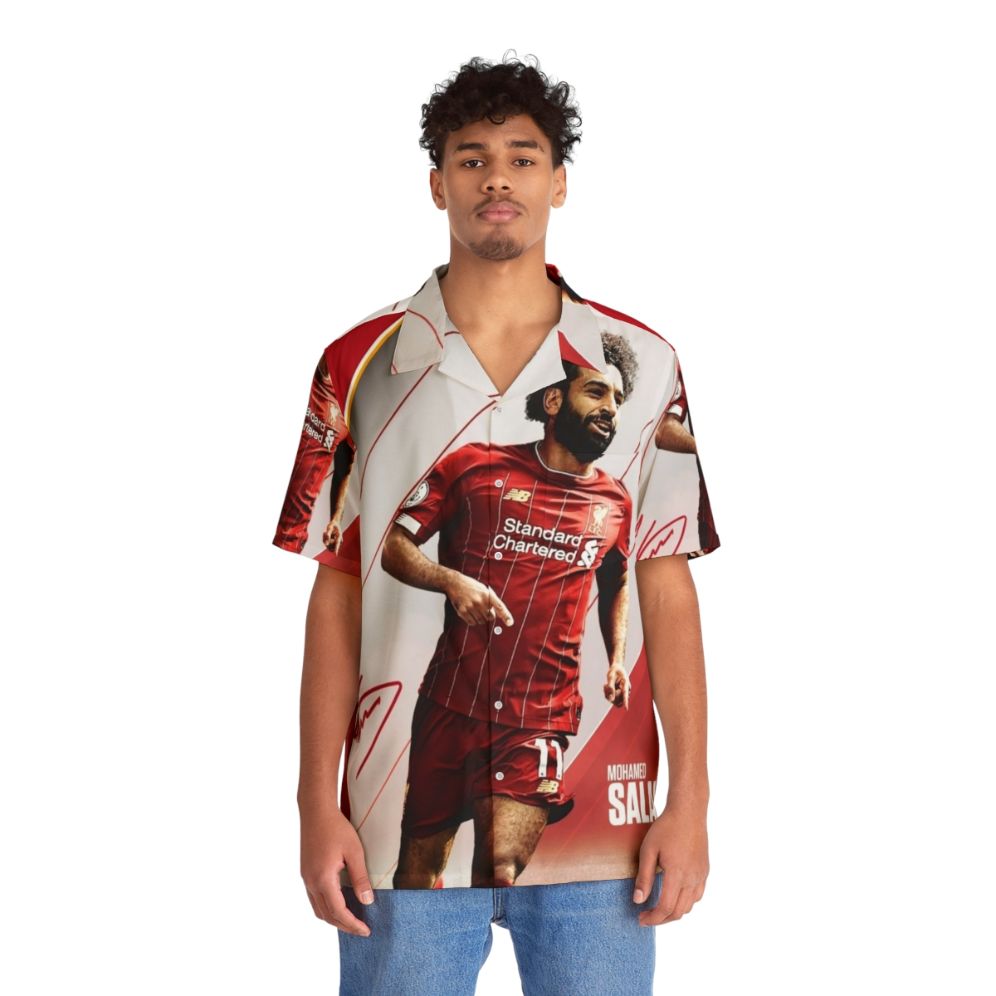 Mohamed Salah Art Wallpaper Hawaiian Shirt - People Front