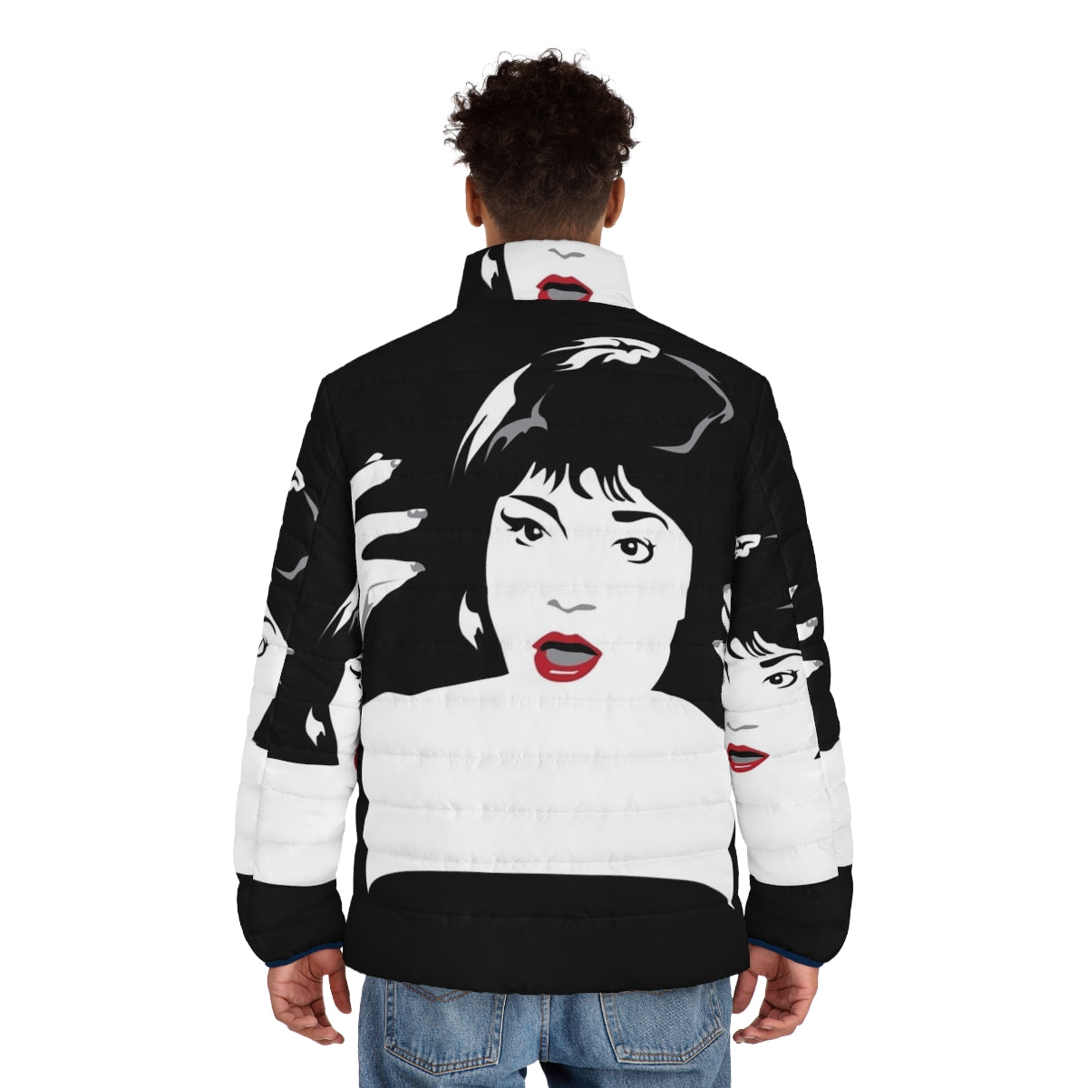 Madeline Kahn Puffer Jacket with Flames Design - men back