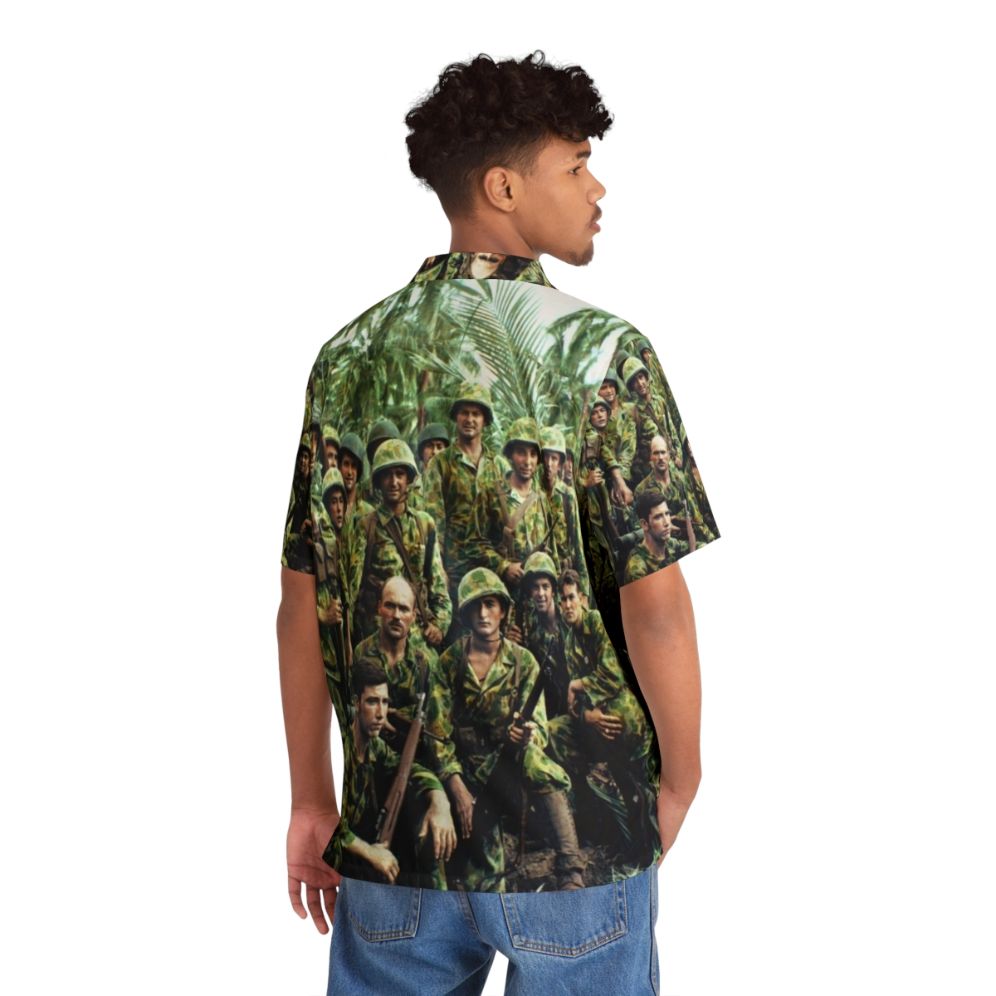 Vintage WWII Marine Raiders Hawaiian Shirt featuring the Bougainville Campaign - People Back