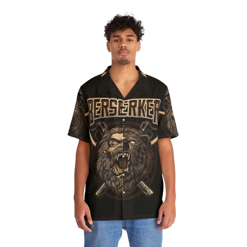 Norse Berserker Viking Pagan Bear Warrior Hawaiian Shirt - People Front