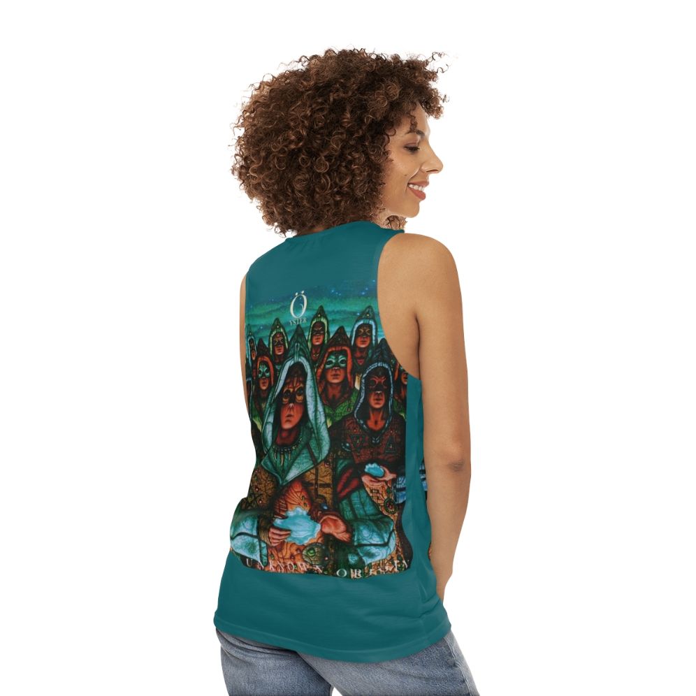 Blue Oyster Cult "Fire of Unknown Origin" Classic Rock Music Tank Top - women back