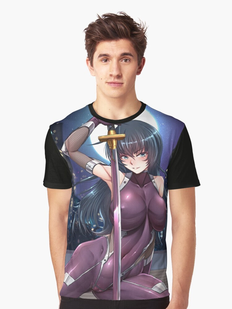 Taimanin Asagi anime inspired graphic t-shirt featuring the character Asagi - Men