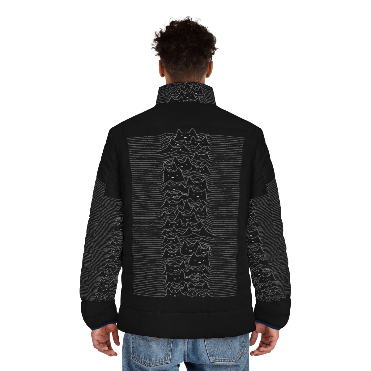 Furr Division Puffer Jacket with Cat, Animal, and Minimal Design - men back