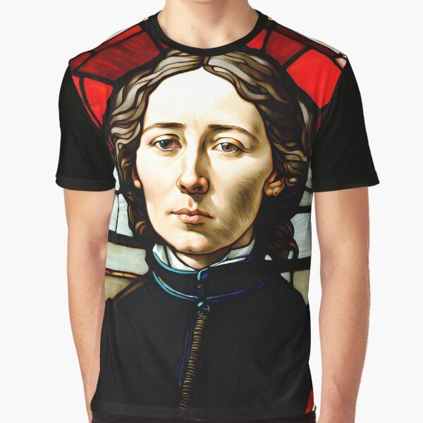 Graphic T-shirt featuring the portrait of Louise Michel, a prominent French anarchist and revolutionary