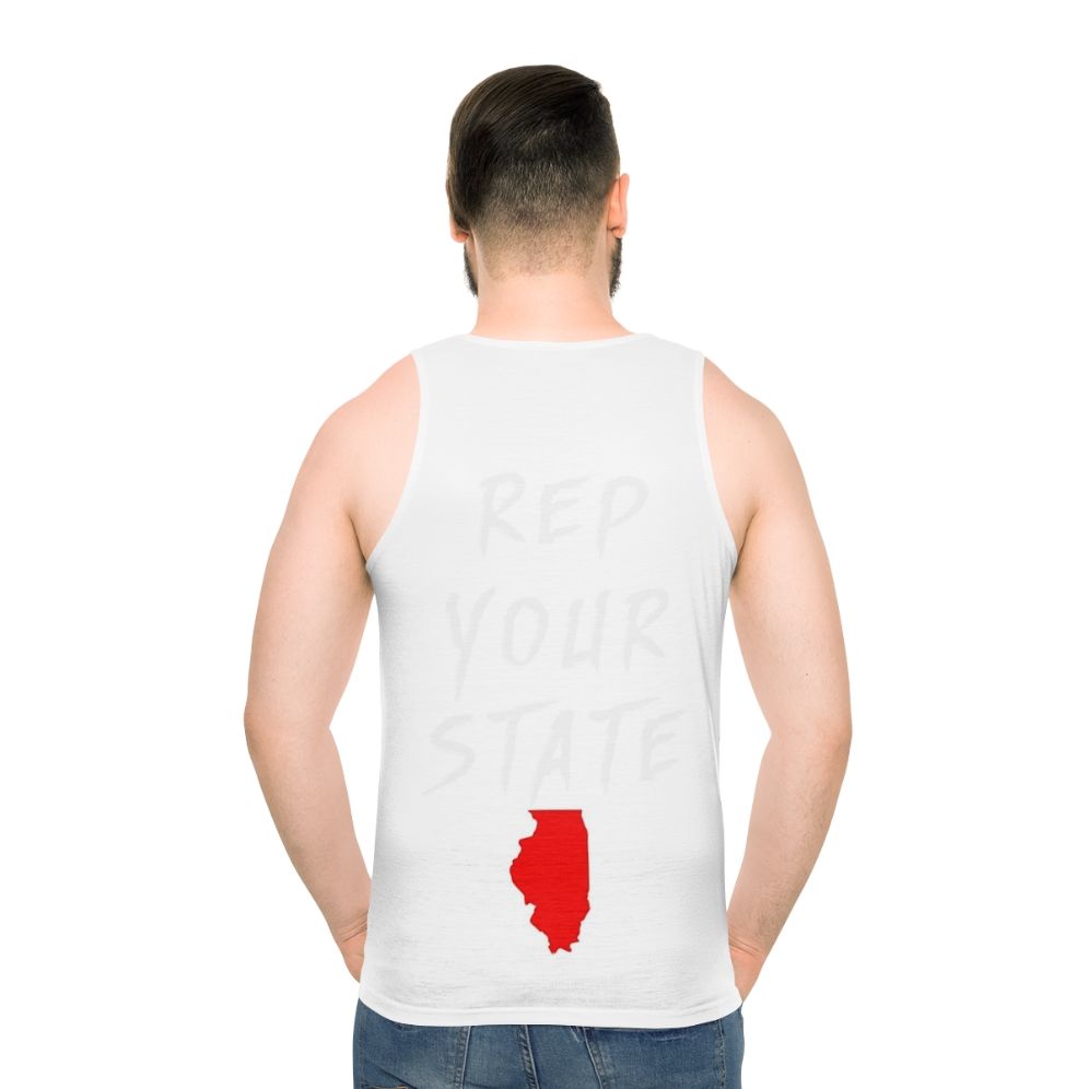 Illinois Unisex Tank Top - men back