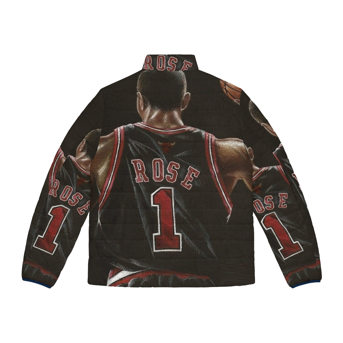 Derrick Rose Puffer Jacket - Stylish and Warm NBA-Inspired Outerwear - Back