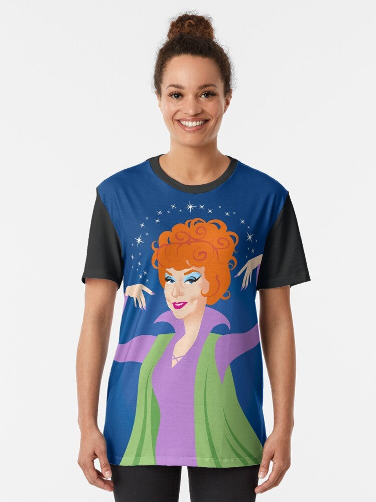 Bewitched Endora Graphic T-Shirt featuring the iconic character Endora from the classic TV series - Women