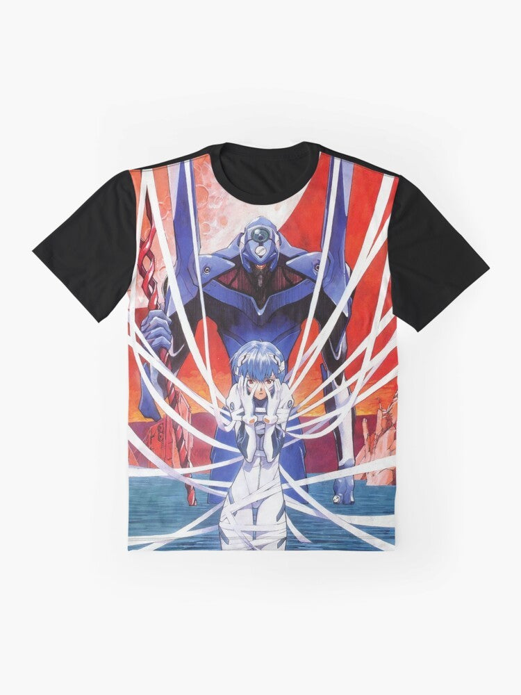 Neon Genesis Evangelion Rei Ayanami Anime Graphic T-Shirt - Flat lay