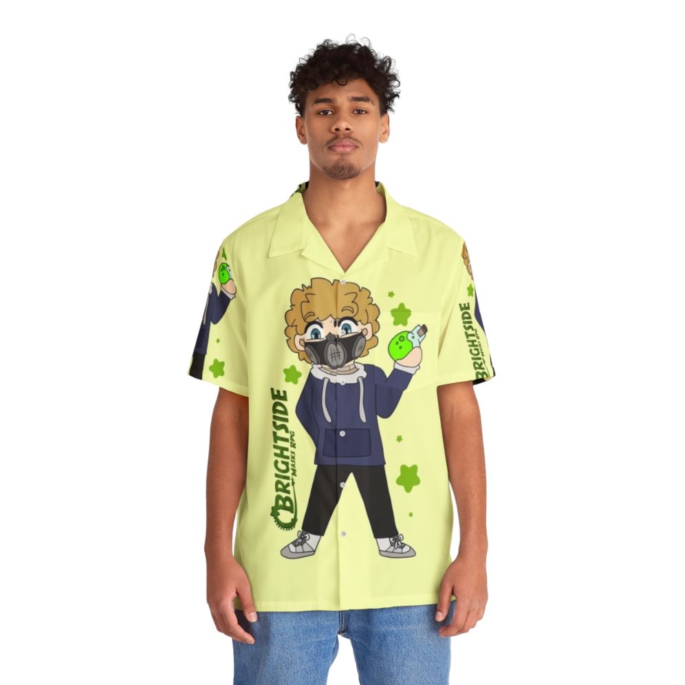 Pcs Connor Chibi Hawaiian Shirt with RPG Gaming and Superhero Villain Designs - People Front