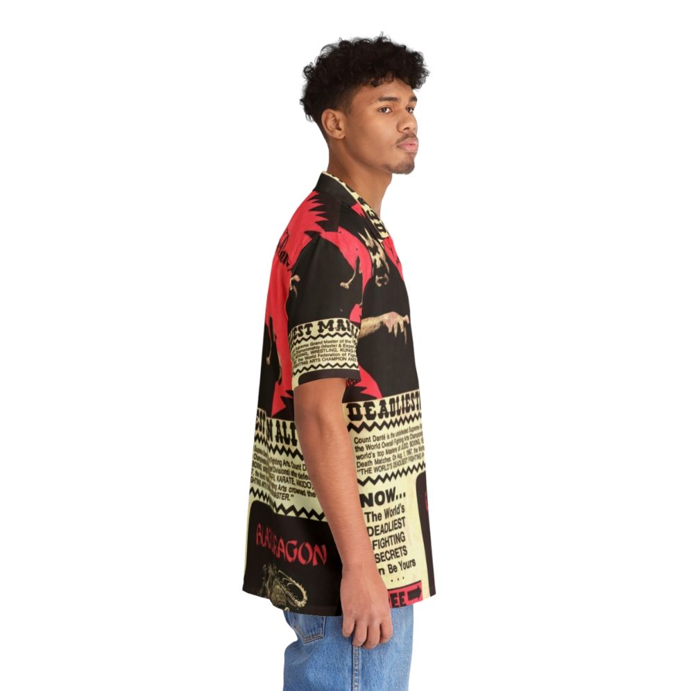 Black Dragon Fighting Society Hawaiian Shirt with Retro Pop Culture Superhero Design - People Pight