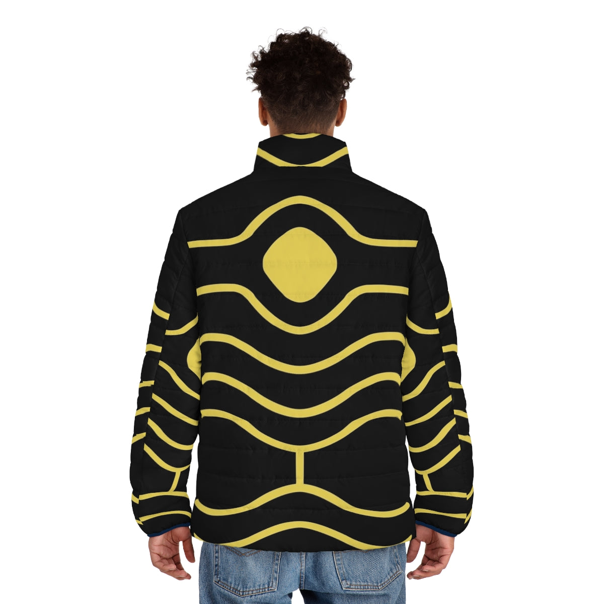 Hawks Puffer Jacket with My Hero Academia inspired design - men back