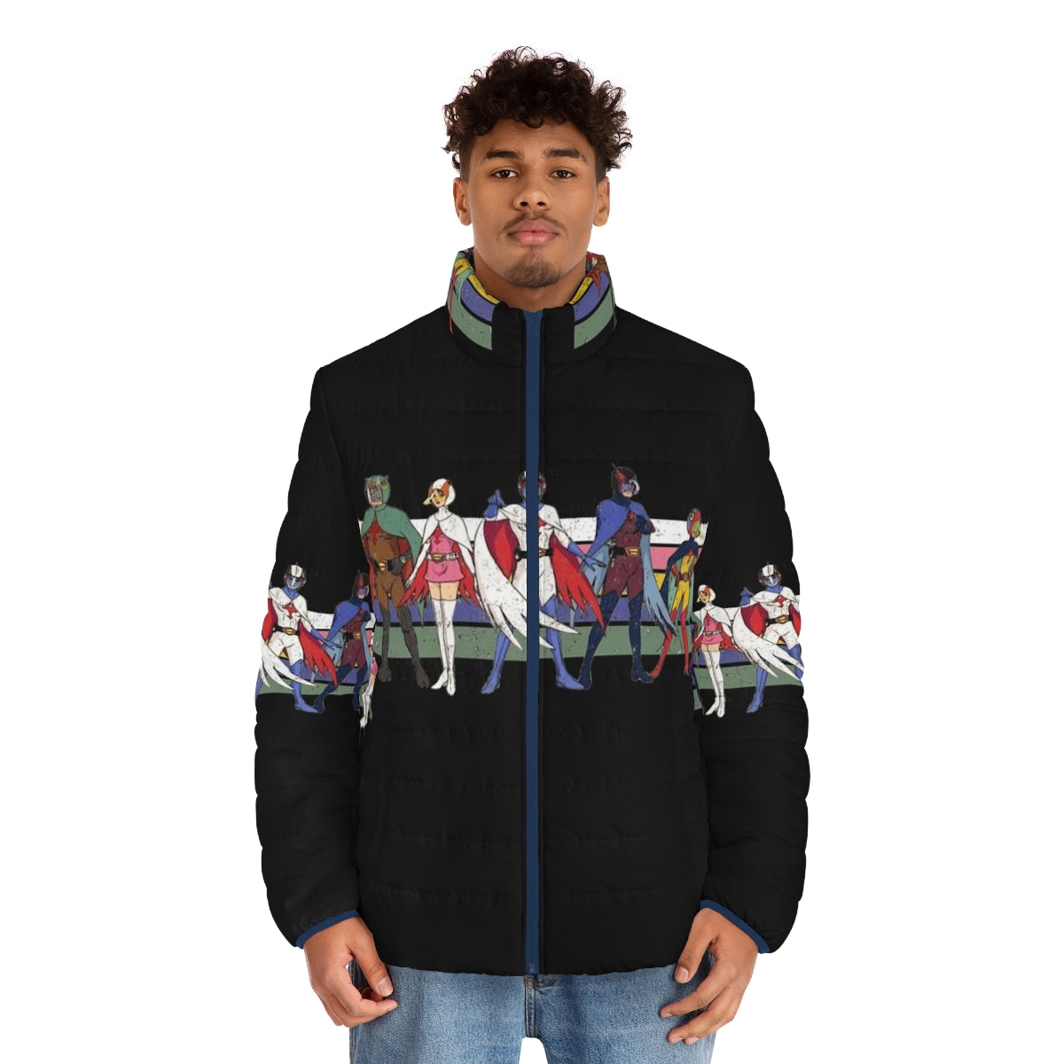 Retro G Force Battle of the Planets Puffer Jacket - men front