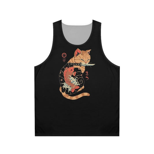 Carp Tattooed Cat Unisex Anime-Inspired Tank Top