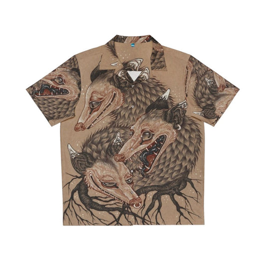 Surreal Possum Hawaiian Shirt with a fantasy animal design