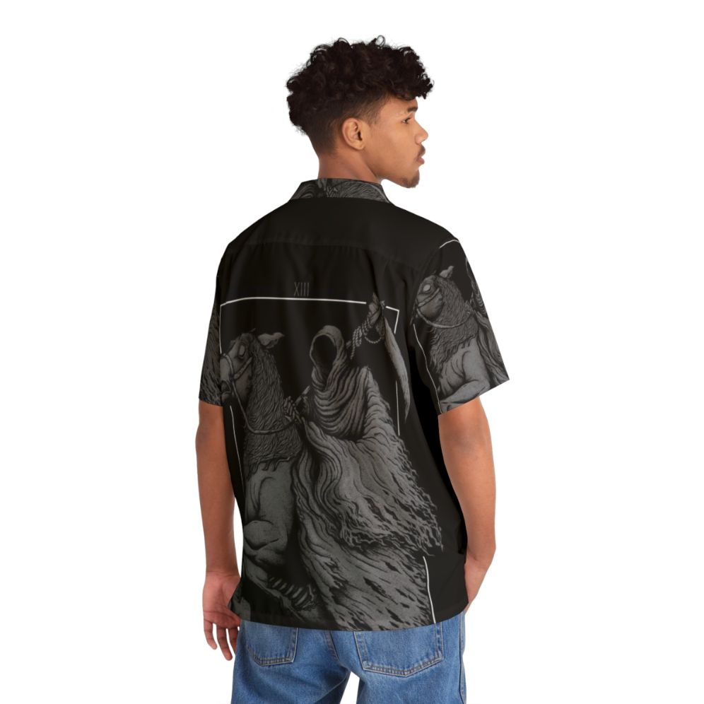 Haunting Death Hawaiian Shirt with Grim Reaper Motif - People Back