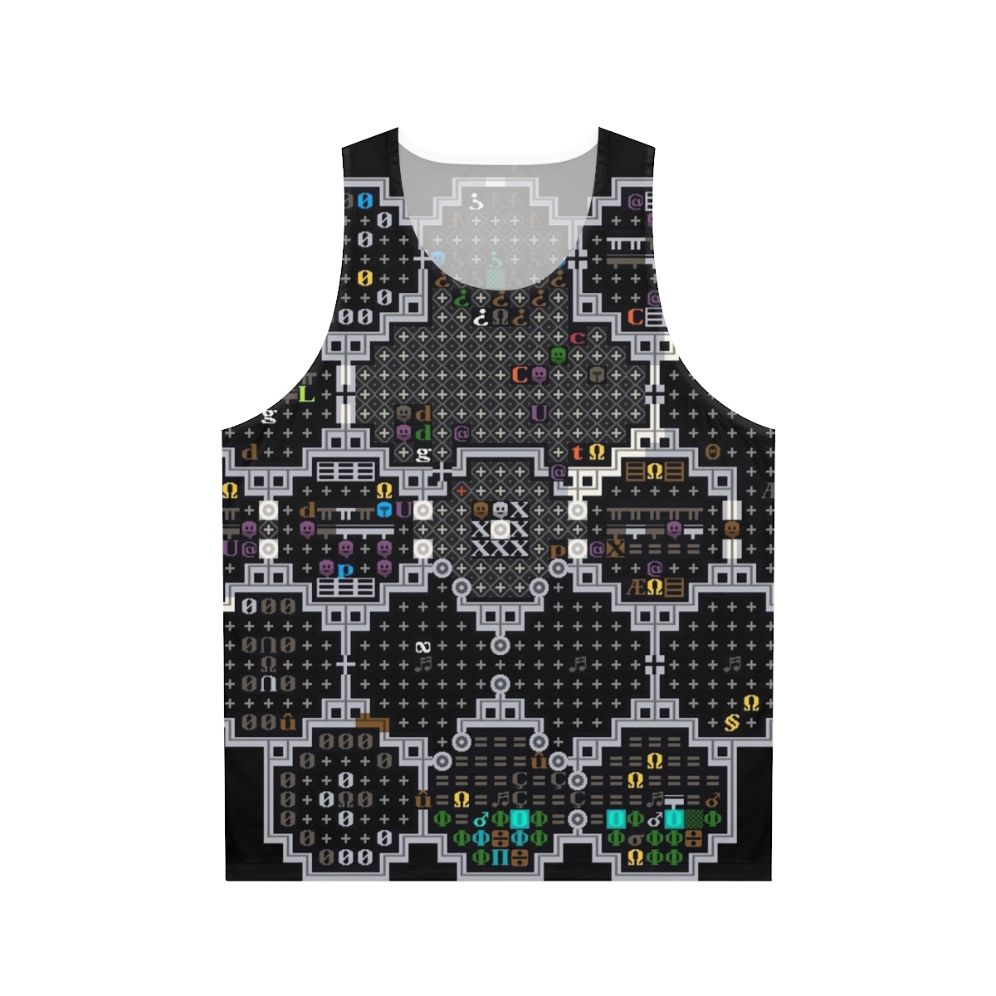 Unisex Dwarf Fortress Indie Game Tank Top featuring Pixel Art Graphics