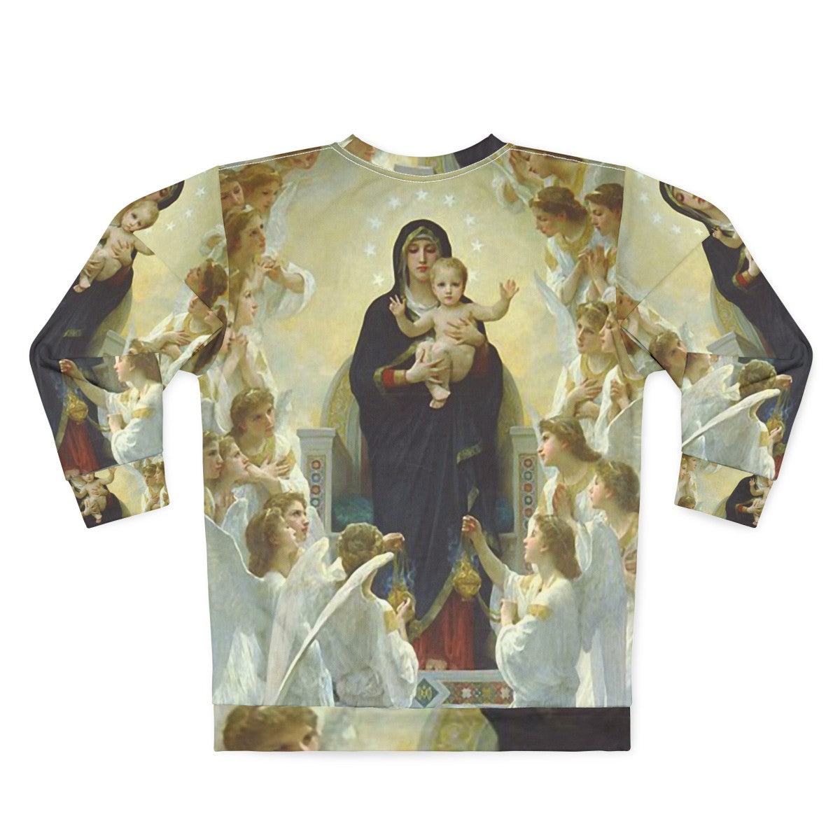 Our Lady Virgin Mary and Angels Religious Sweatshirt - Back