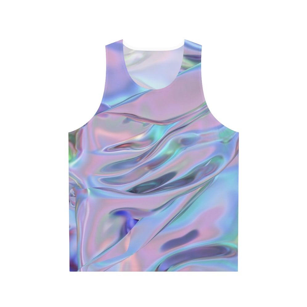 Holographic unisex abstract graphic design tank top