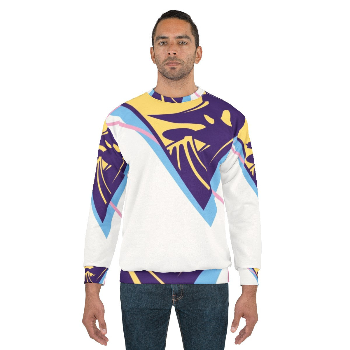 90s retro darkwing duck sweatshirt featuring classic cartoon superhero design - men