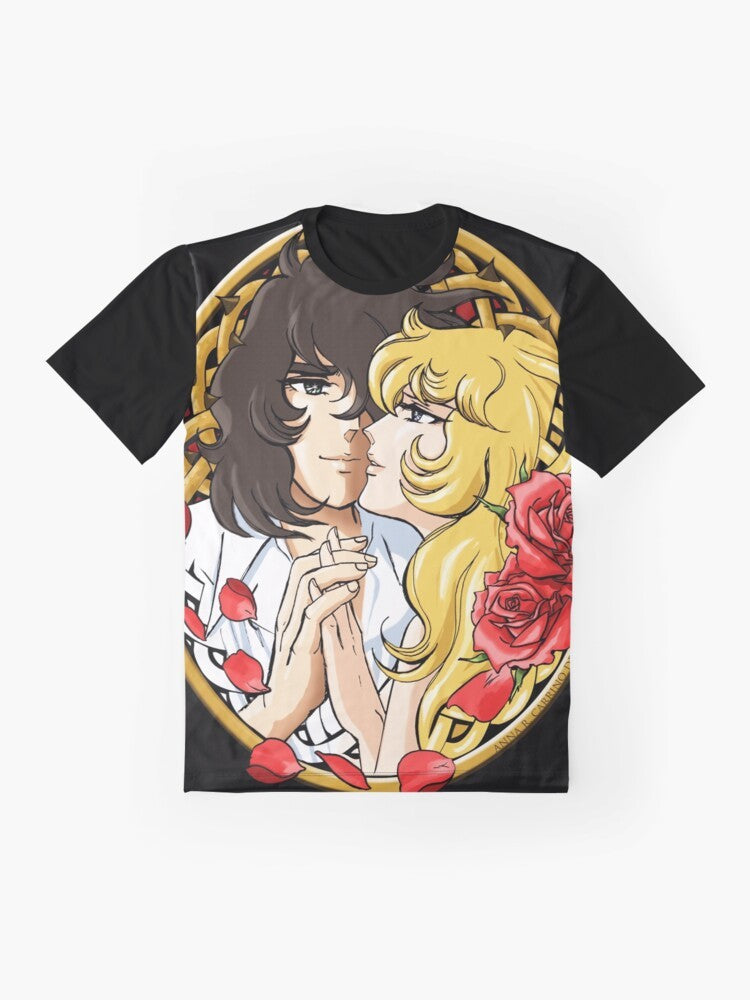 Lady Oscar 1980s graphic t-shirt with "Real Love" design - Flat lay