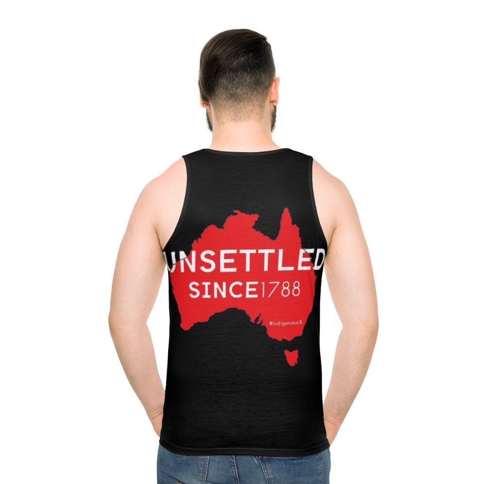 Unsettled Since 1788 Unisex Red Tank Top - men back