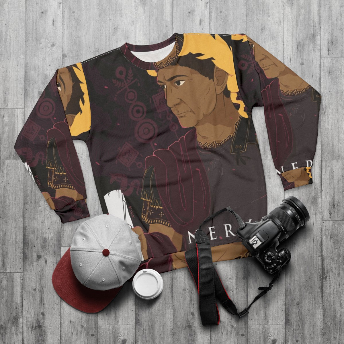 Trajan Roman Emperor Sweatshirt - flat lay