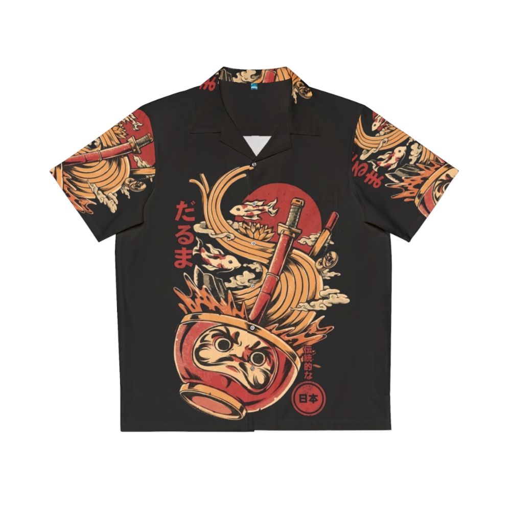 Daruma Ramen Hawaiian Shirt featuring Japanese art and spiritual design