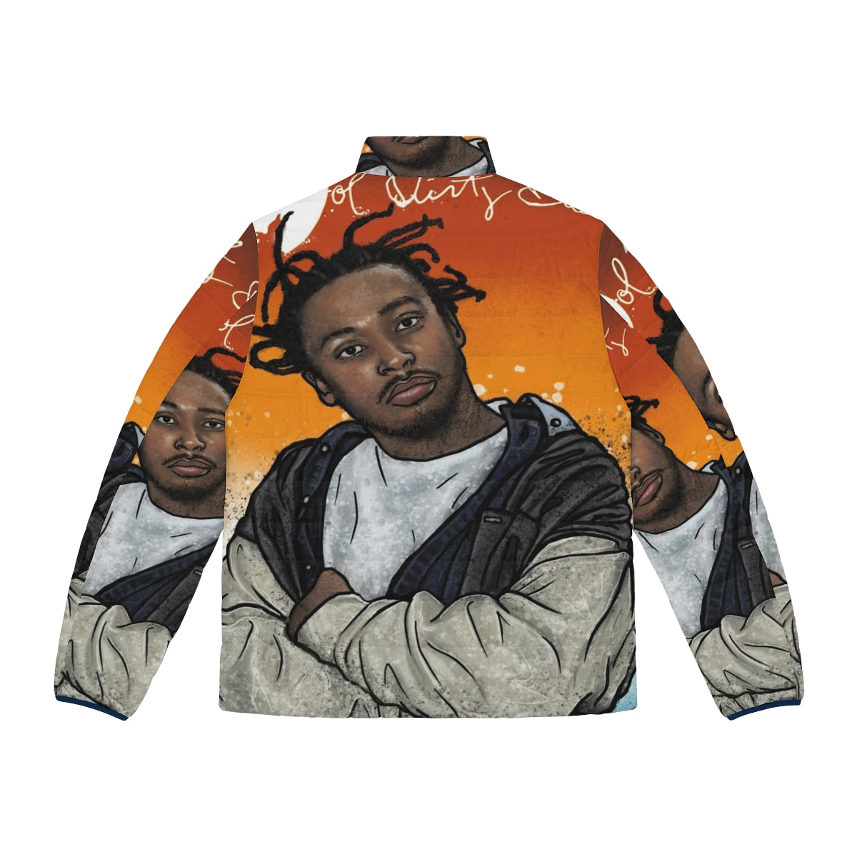 ODB Graffiti 1 Puffer Jacket featuring a portrait of the legendary rapper Ol' Dirty Bastard - Back