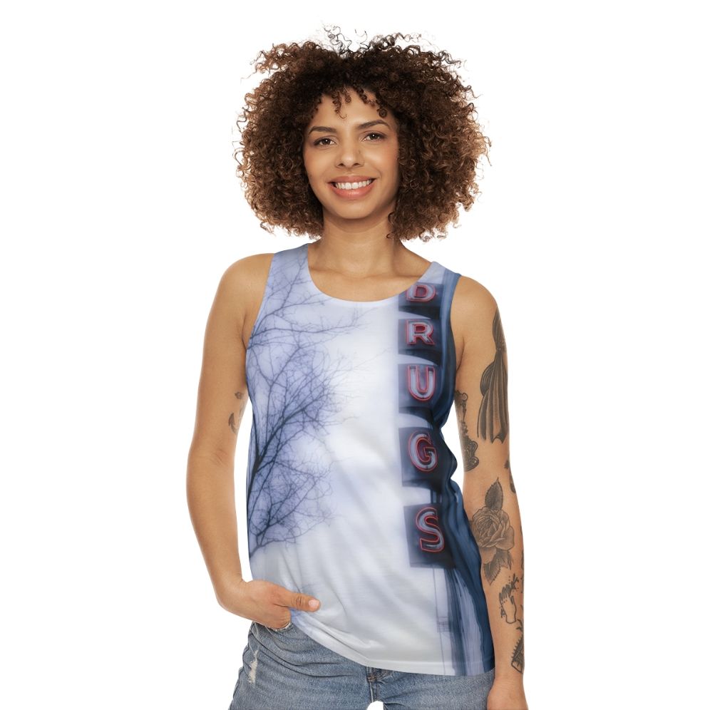 Neon retro graphic tank top - women