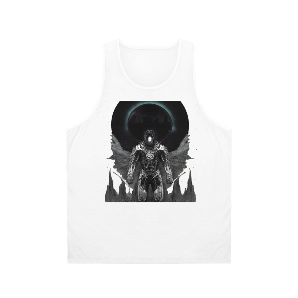 Spooky gothic sci-fi horror inspired unisex tank top