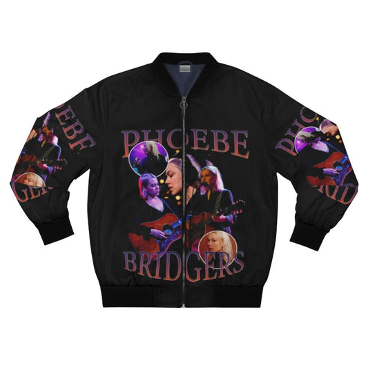 Phoebe Bridgers inspired vintage bootleg bomber jacket with indie music graphics