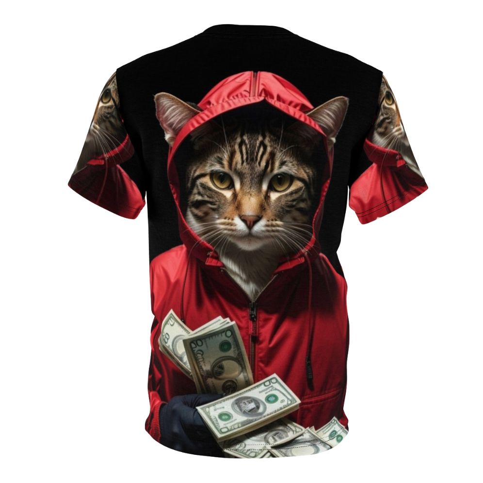 Fans of Money Heist and Cats Will Love This Unique T-Shirt - Back