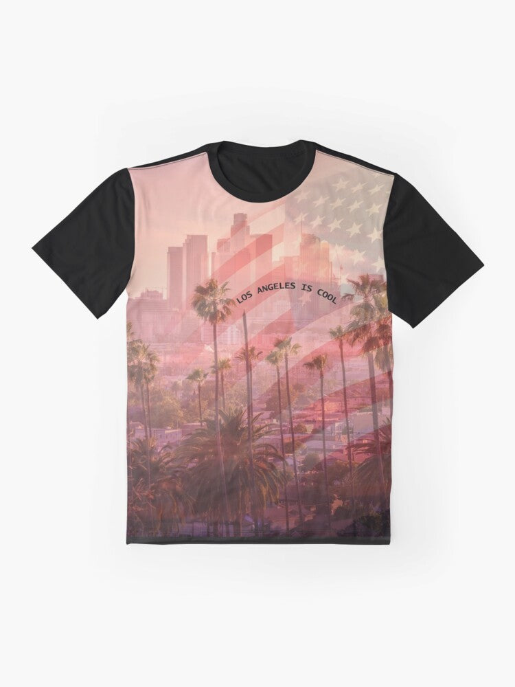 Los Angeles Graphic T-Shirt Featuring the City of Angels - Flat lay