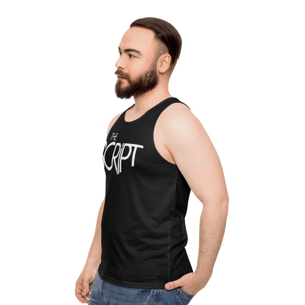 Script Music Unisex Tank Top - men side