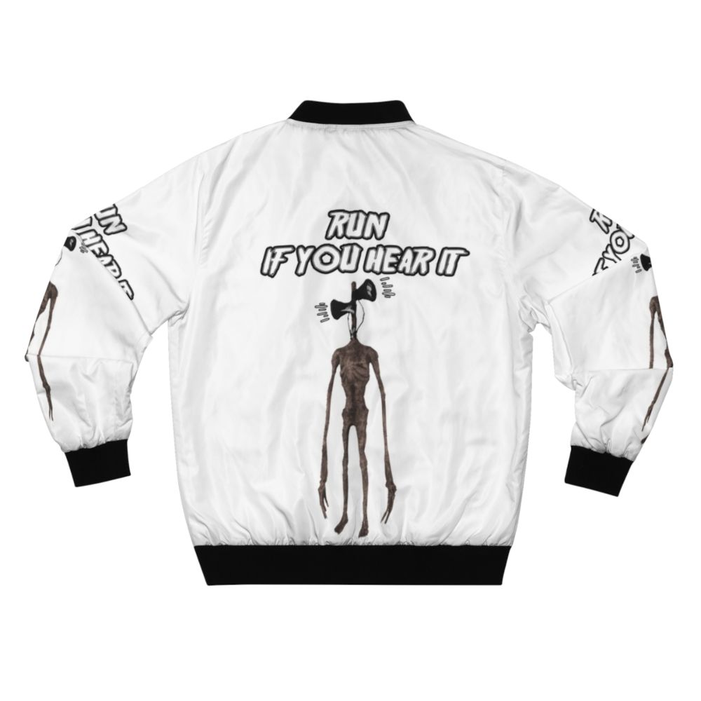 Siren Head horror-themed bomber jacket with a creepy, skull-like design - Back