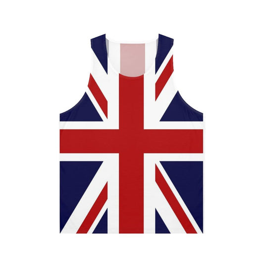 Unisex tank top featuring the Union Jack flag of the United Kingdom