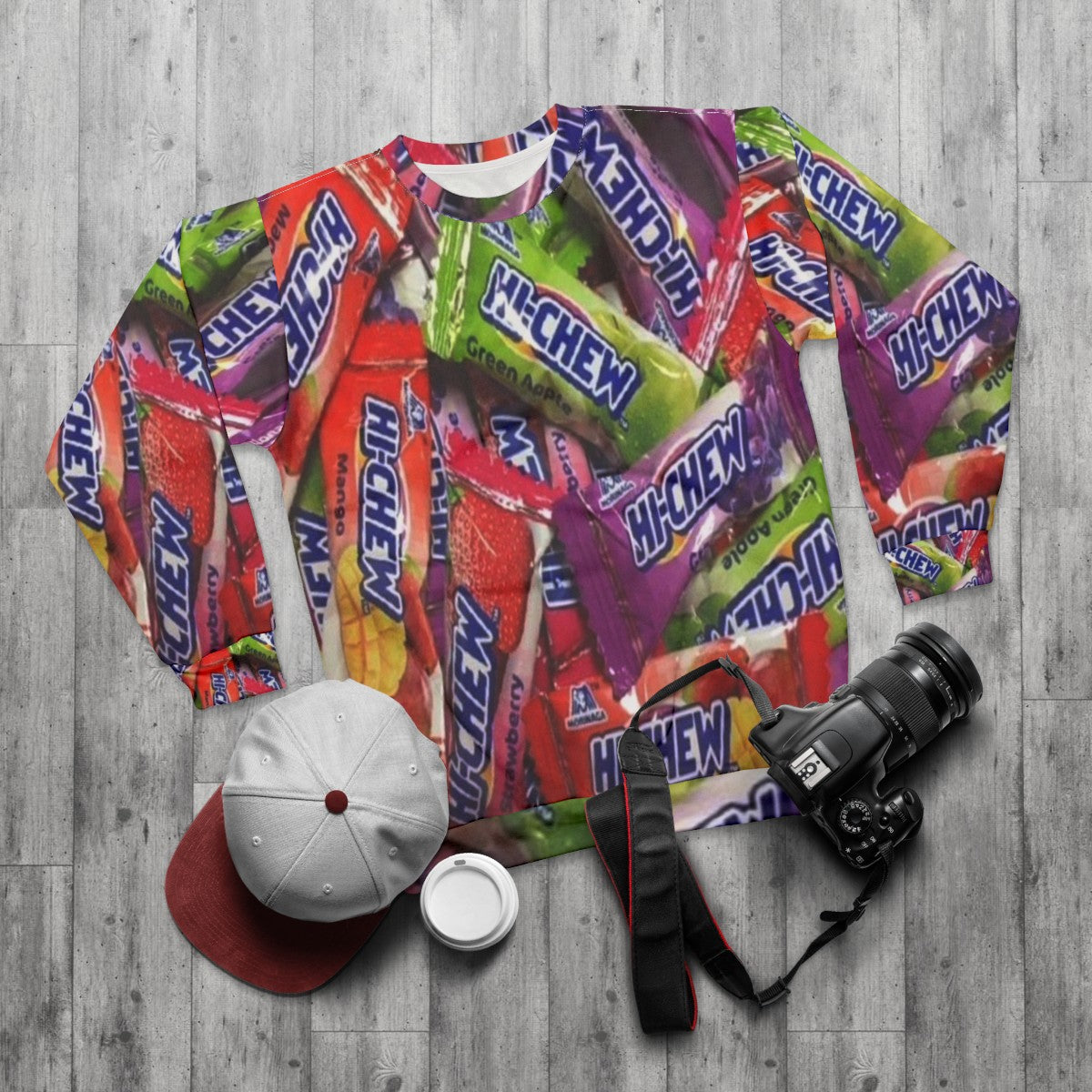 Morinaga Hi Chew Candy Sweatshirt - flat lay